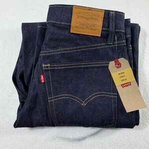 Levi's Baggy Dad Barrel Jeans Womens 29x32 Indigo Dark Wash Premium Denim NWT